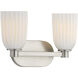 Baldwin 2 Light 14 inch Satin Nickel Bathroom Vanity Light Wall Light, Essentials