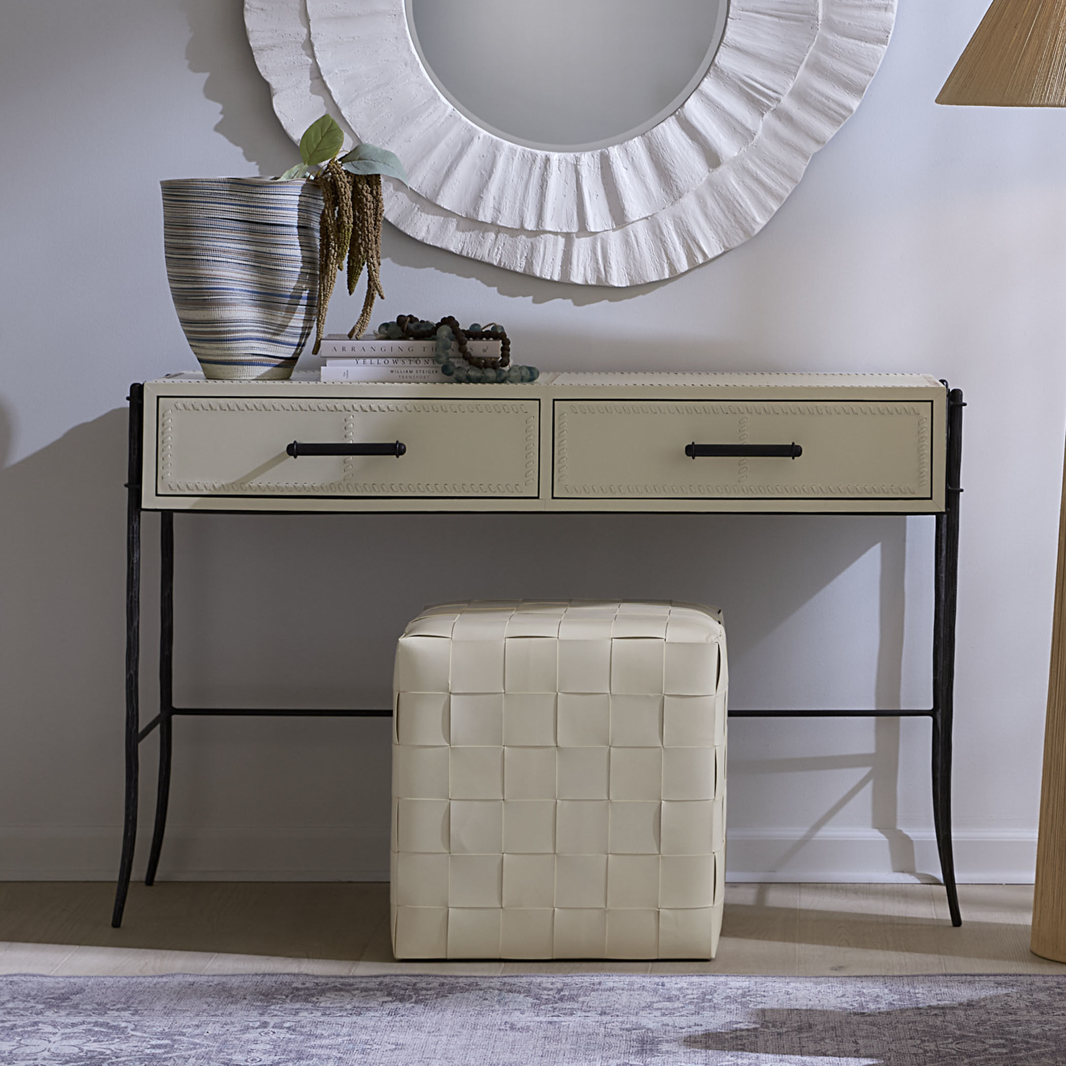 Ottoman 18 inch Cream Ottoman