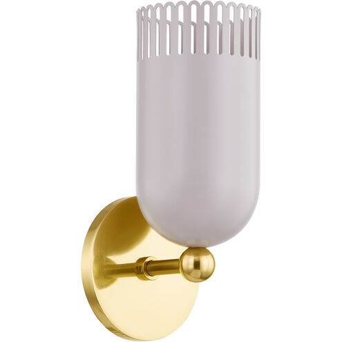 Liba 1 Light 4.75 inch Aged Brass/Soft Peignoir Wall Sconce Wall Light