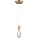 Socket 1 Light 3 inch Antique Bronze Mini Pendant Ceiling Light