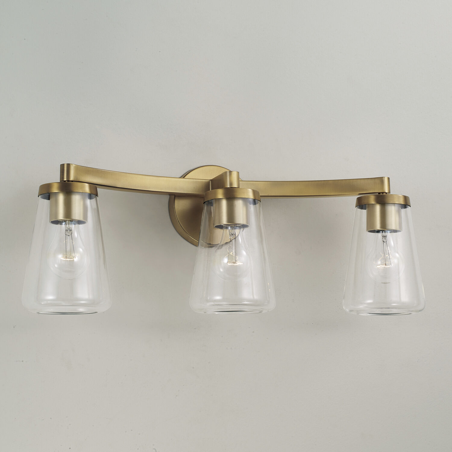 Aaron 3 Light 24.25 inch Aged Brass Vanity Light Wall Light