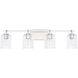 Greyson 4 Light 35 inch Chrome Vanity Light Wall Light
