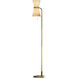 Gable 57.5 inch 60 watt Antique Natural Brass Floor Lamp Portable Light in Oyster