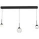 Beyond Quest LED 5.5 inch Black Multi-Light Pendant Ceiling Light, Linear Canopy