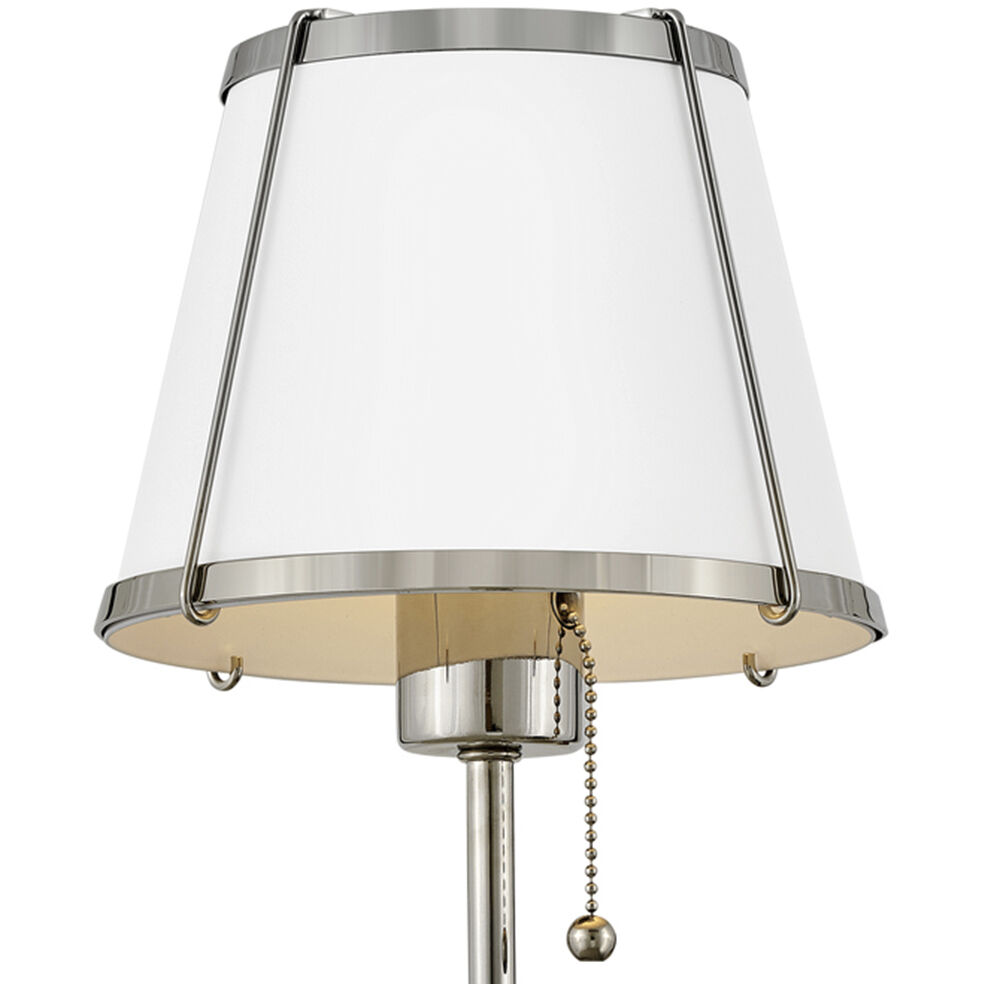 Clarke 1 Light 7.25 inch Polished Nickel Sconce Wall Light in Polished Nickel with Matte White