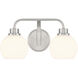 Contemporary 2 Light 16 inch Brushed Nickel Bathroom Vanity Light Wall Light