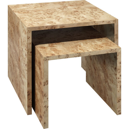 Bedford Nesting Tables in Natural Burl Wood, Set of 2