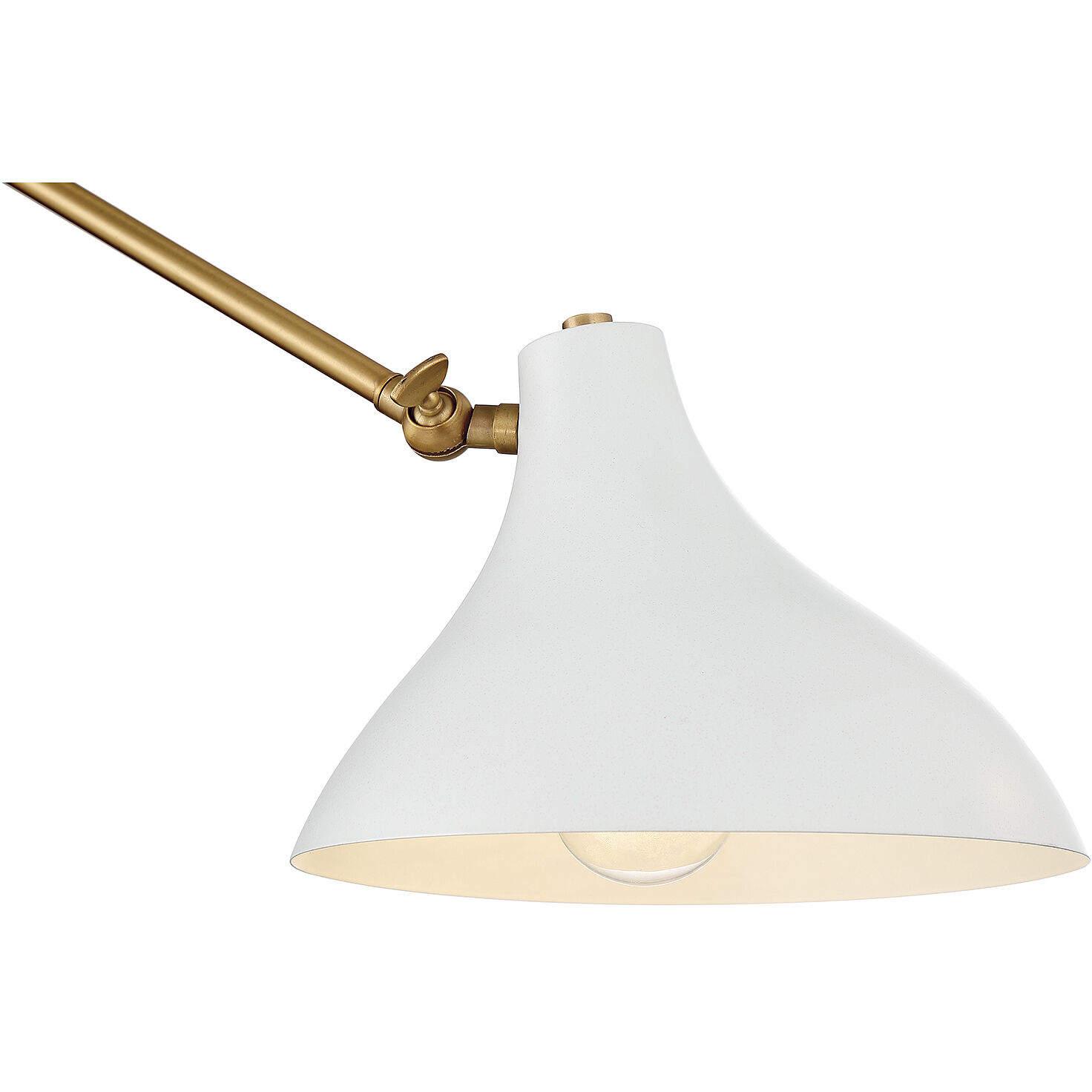 Modern 2 Light 86 inch White with Natural Brass Wall Sconce Wall Light