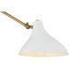 Modern 2 Light 86 inch White with Natural Brass Wall Sconce Wall Light