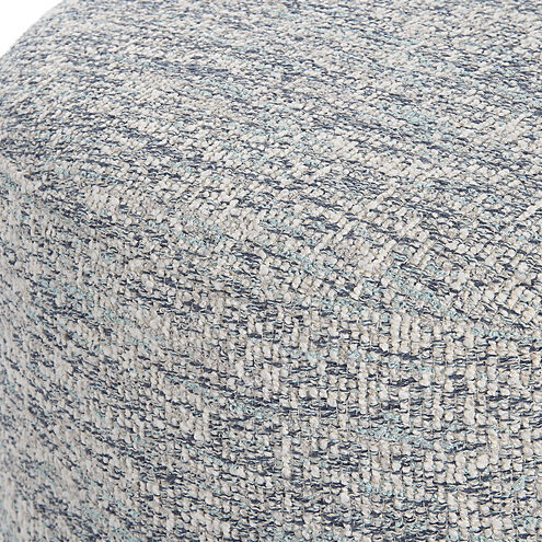 Avila 18 inch Blue and White Tweed Fabric with Dark Walnut Ottoman