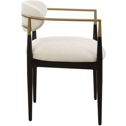 Moxie Brushed Brass and Matte Black and Off-White Dining Chair