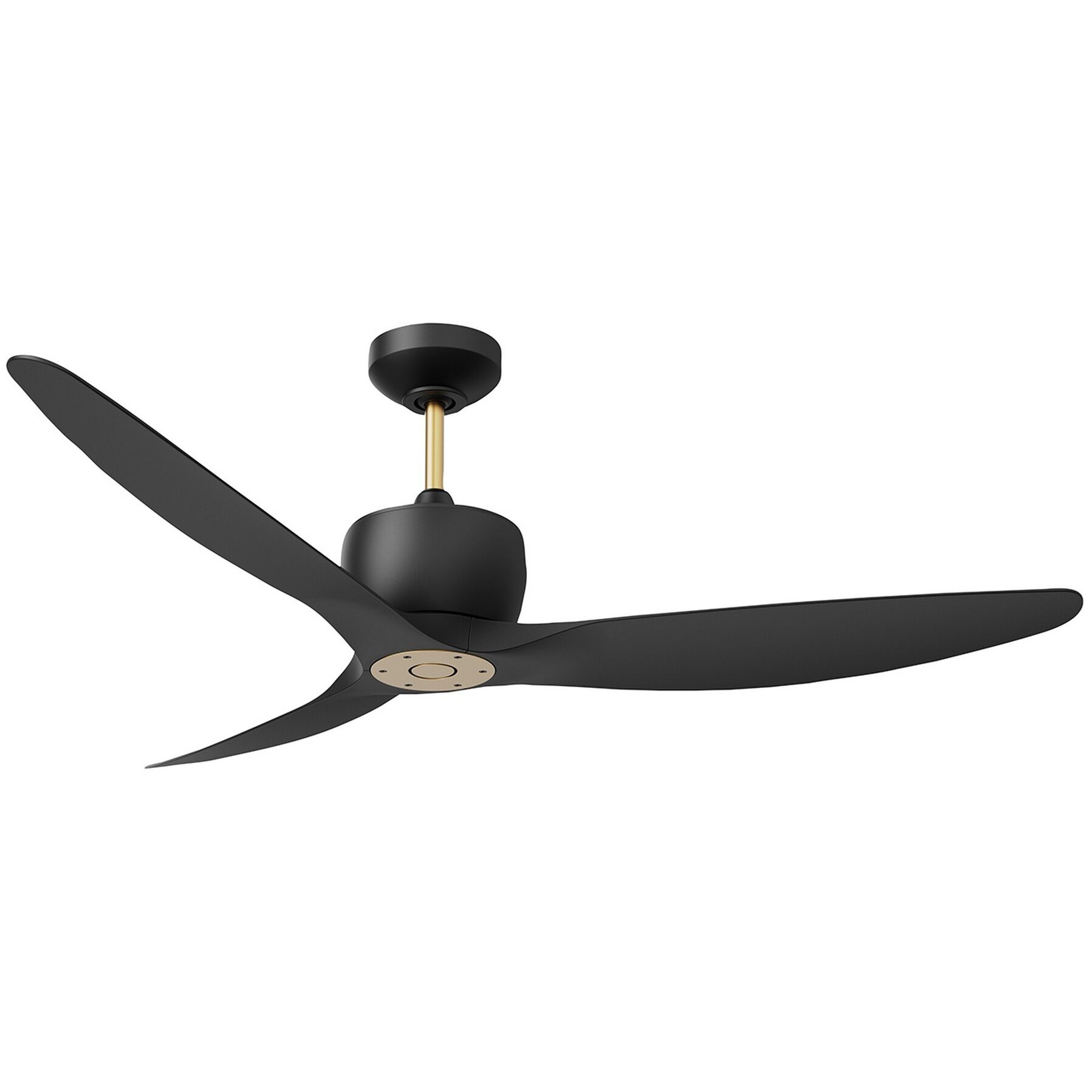 Elemont 52 inch Matte Black and Oilcan Brass with Black Blades Ceiling Fan
