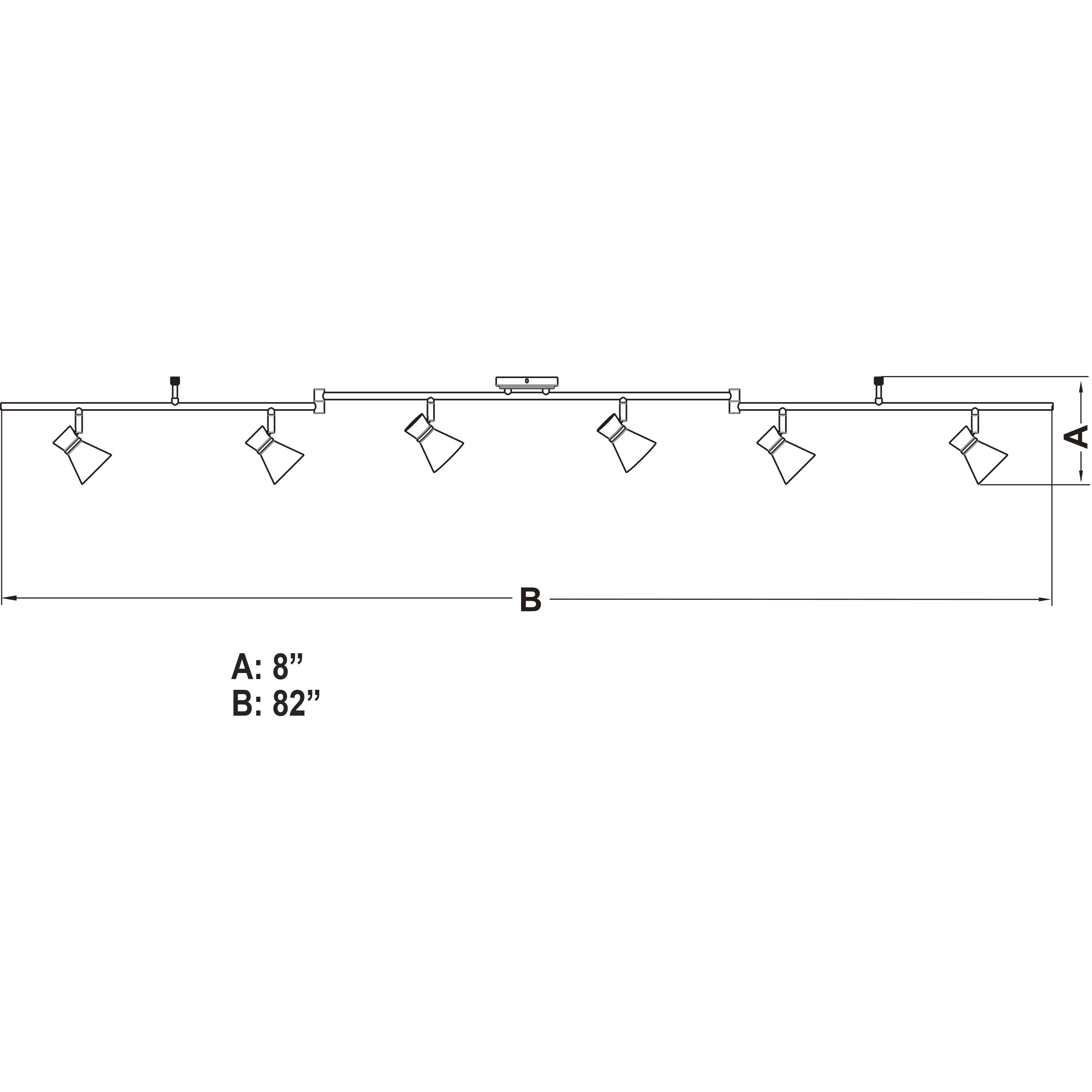 Alto 6 Light 120 Brushed Nickel and Chrome Directional Light Ceiling Light
