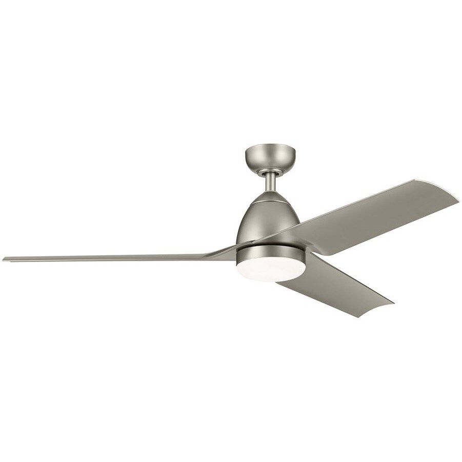 Fit 54 inch Painted Brushed Nickel with Silver Blades Ceiling Fan