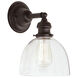 Union Square 1 Light 7 inch Oil Rubbed Bronze Wall Sconce Wall Light in Clear Mouth Blown