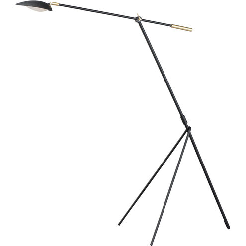 Scan 60.5 inch 6.5 watt Black/Satin Brass Floor Lamp Portable Light