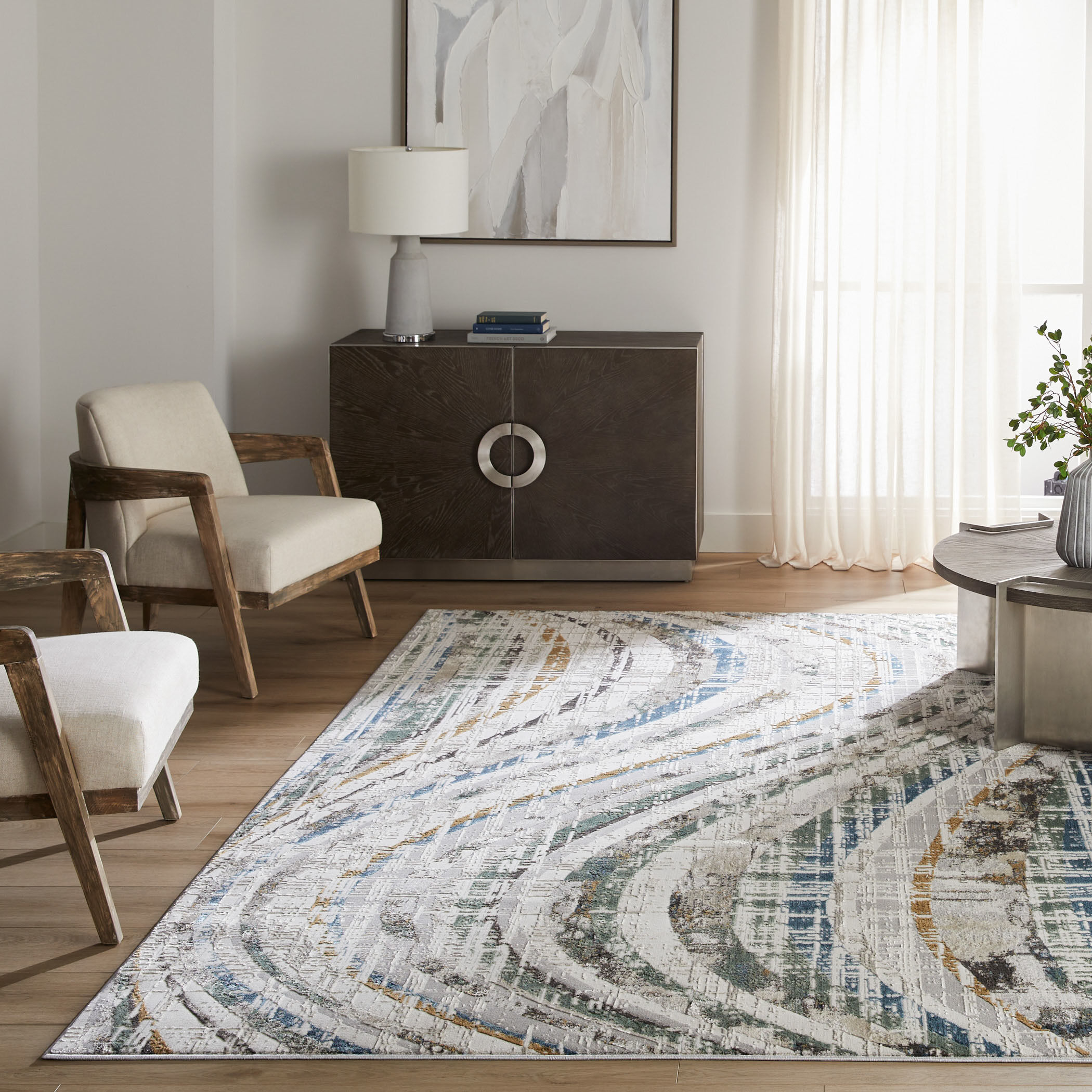 Zaria 90 X 63 inch Earth Tones Rug in 5 x 7