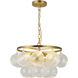 Alora Mood Faye 3 Light 17.75 inch Brushed Gold Chandelier Ceiling Light in Clear Ribbed Glass