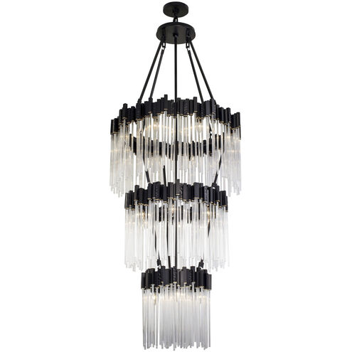 Matrix 18 Light 30 inch Matte Black and French Gold Chandelier Ceiling Light