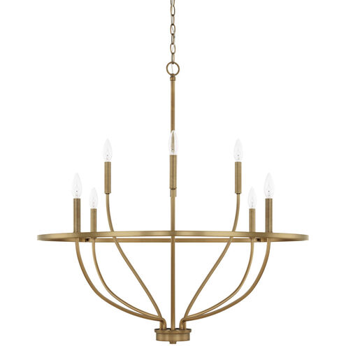 Greyson 8 Light 34 inch Aged Brass Chandelier Ceiling Light