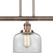Franklin Restoration Large Bell LED 41 inch Antique Copper Island Light Ceiling Light in Clear Glass, Franklin Restoration