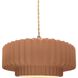 Radiance Collection - Pleated Tier Pendant Ceiling Light in Brushed Brass, Dedicated LED, Beige Twist Cord, Adobe, 14.5W x 5.25H, Form+Finish+Function