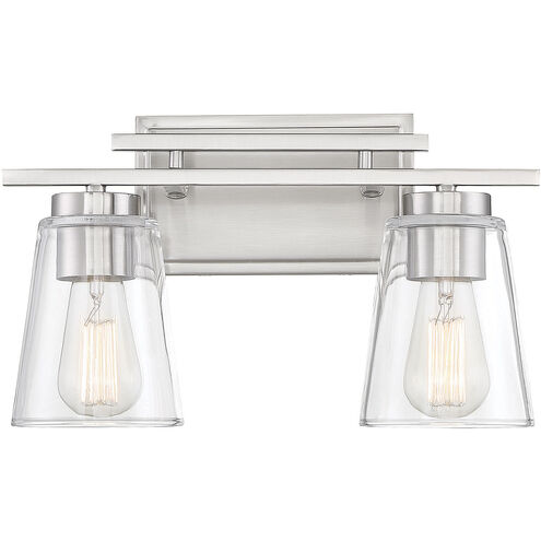 Calhoun 2 Light 14.58 inch Satin Nickel Bathroom Vanity Light Wall Light, Essentials