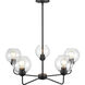 Boman 5 Light 28 inch Matte Black Chandelier Ceiling Light