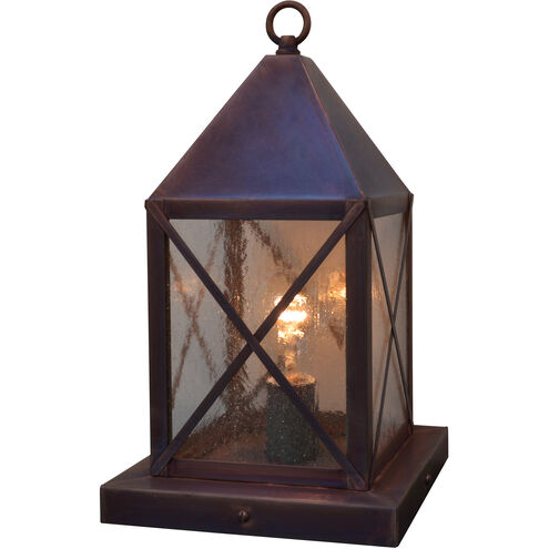 Nottingham 1 Light 14 inch Verdigris Patina Column Mount in Almond Mica