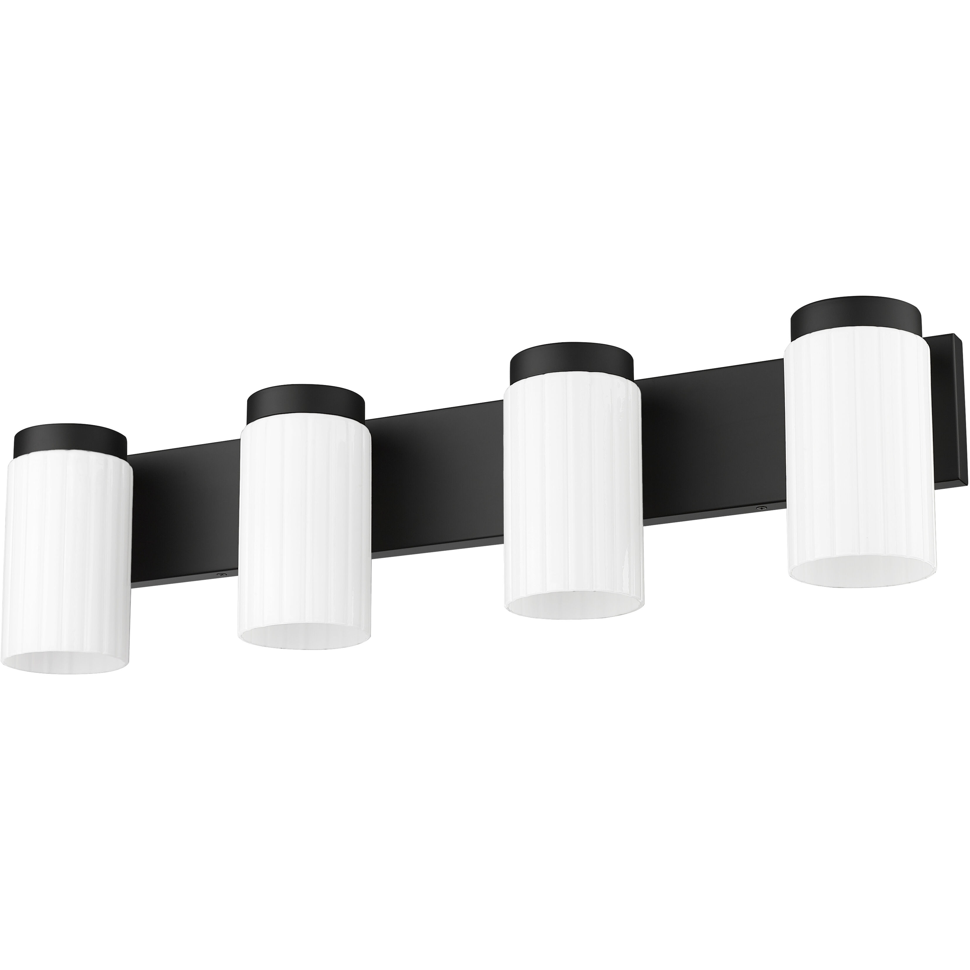 Burk 4 Light 30 inch Matte Black Bath Vanity Light Wall Light