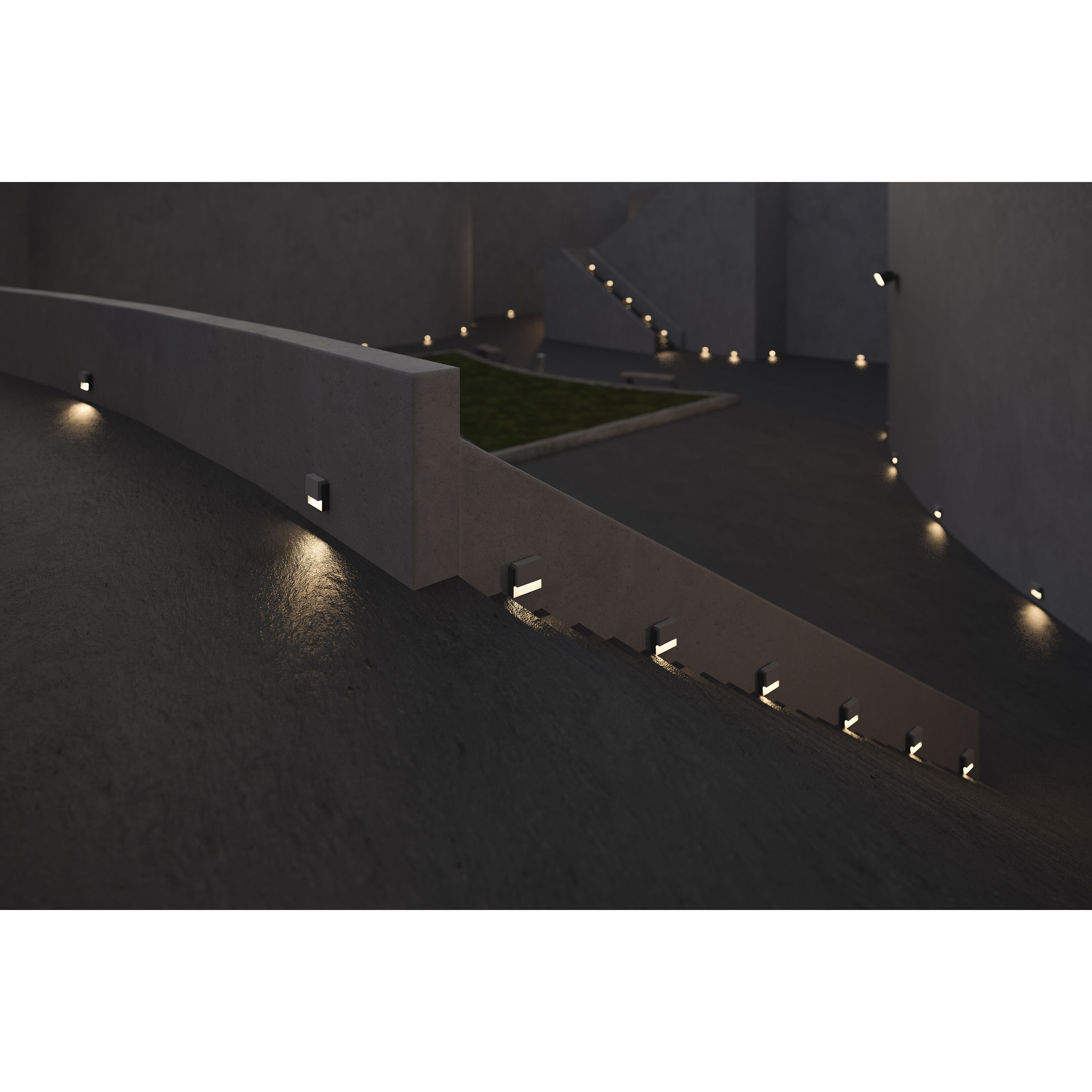Piazza 277 5 watt Anthracite with Concrete Outdoor Step Light