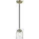 Nouveau Bell 1 Light 5 inch Black Antique Brass Mini Pendant Ceiling Light in Incandescent, Seedy, Nouveau