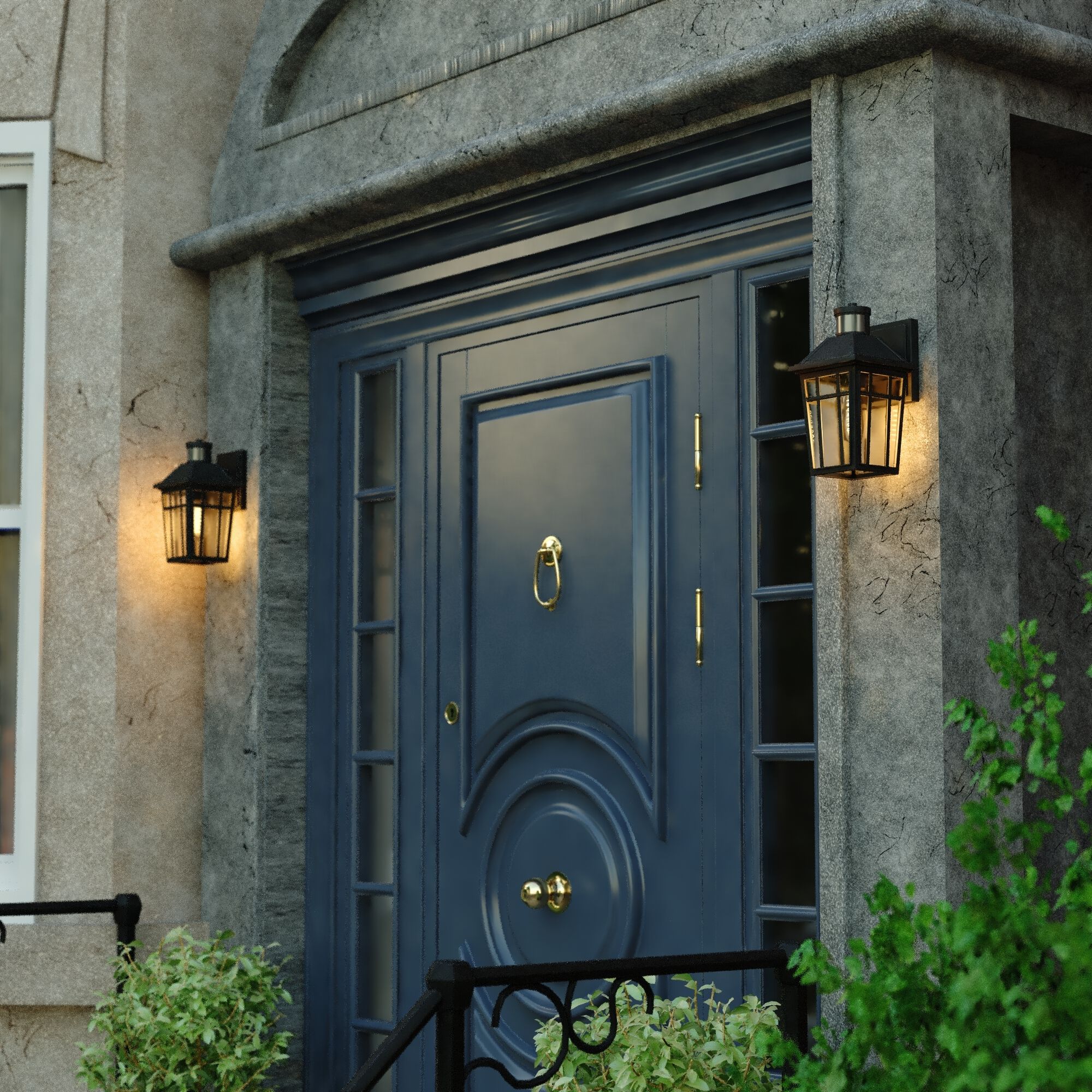 Garfield Park 1 Light 12.25 inch Textured Black Outdoor Wall Light