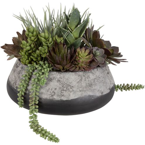 Yuma Green and Burgundy with Dark Iron Succulent Centerpiece
