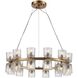 Double Vision 24 Light 25 inch Satin Brass with Clear Chandelier Ceiling Light