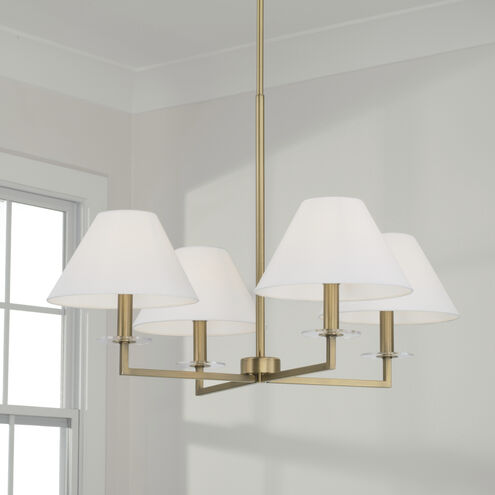 Gilda 4 Light 29.75 inch Aged Brass Chandelier Ceiling Light