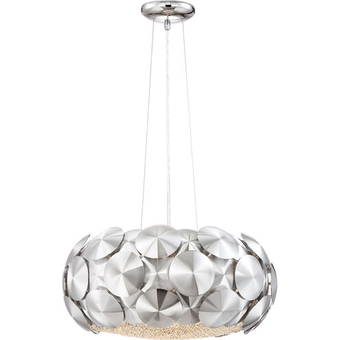 Crown 6 Light 20 inch Chrome with Crystal Chandelier Ceiling Light
