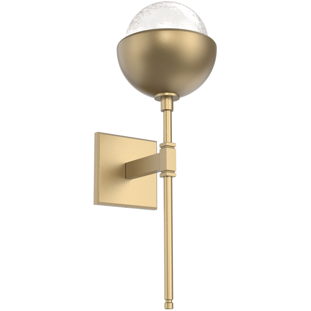 Cabochon LED 7.7 inch Gilded Brass Sconce Wall Light in 3000K LED, Opal White, Belvedere