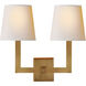 Chapman & Myers Square Tube 2 Light 15.00 inch Wall Sconce