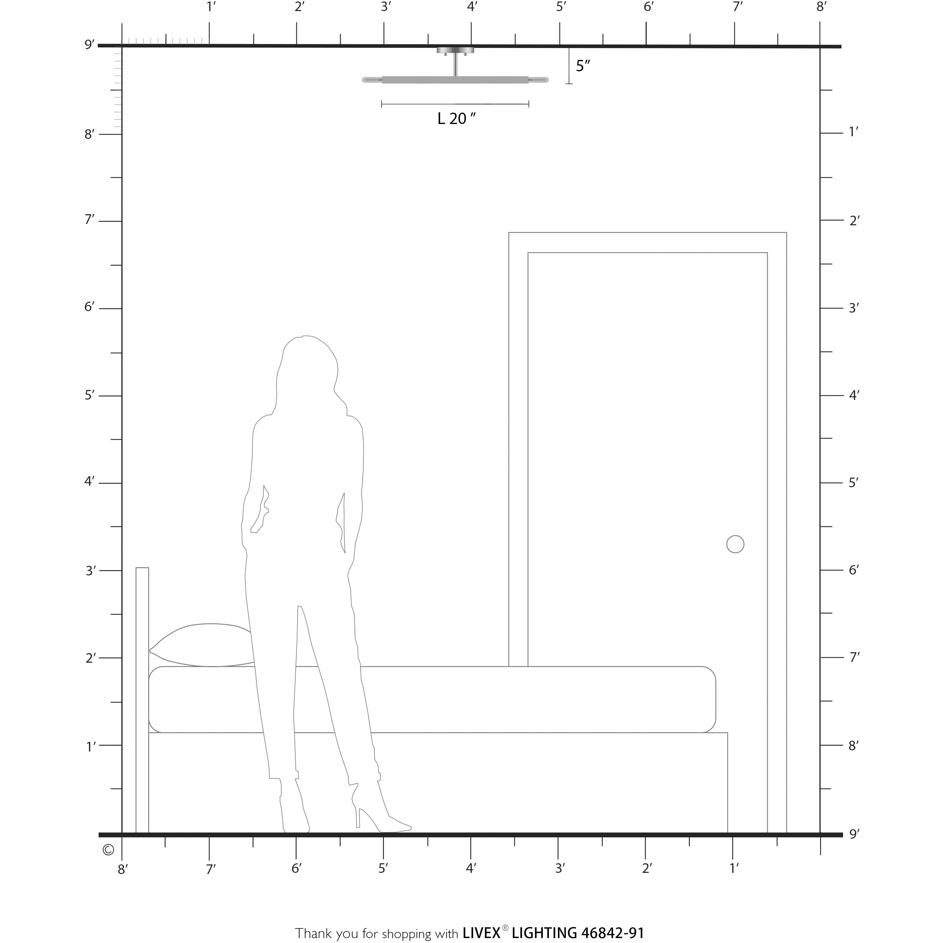 Monaco 2 Light 5.13 inch Brushed Nickel Semi-Flush Ceiling Light