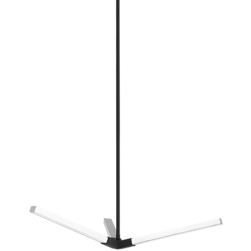 Asterisk LED 28 inch Matte Black and Chrome Pendant Ceiling Light