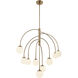 Fusion Collection - Noho Family 9 Light 32 inch Brushed Brass and Etched Opal Chandelier Ceiling Light in 32" D x 32" W x 35" H, EVOLV