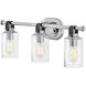 Halstead 3 Light 24 inch Chrome Vanity Light Wall Light