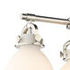Newton Bell 3 Light 20.38 inch Polished Nickel Pendant Ceiling Light in Matte White Glass