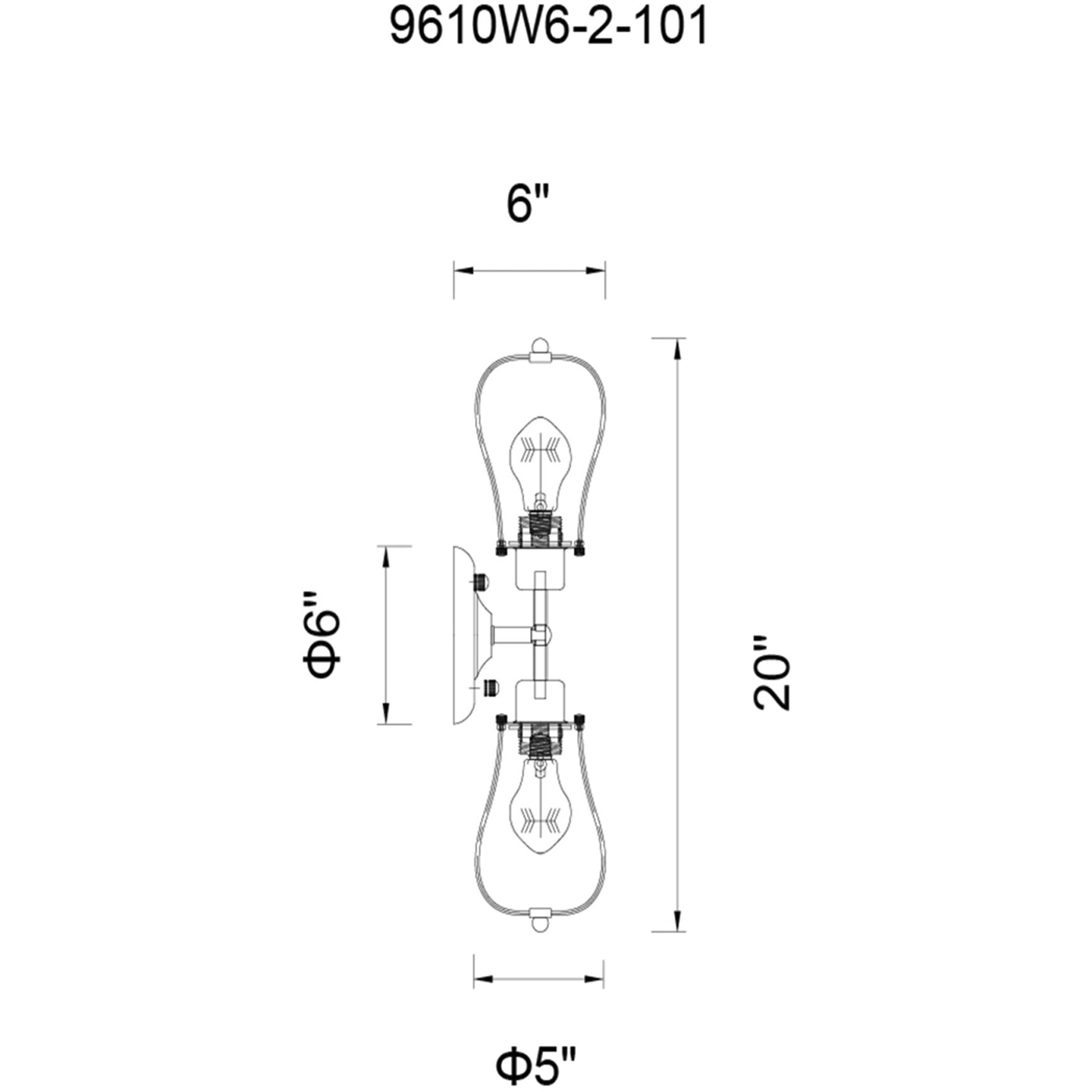 Tomaso 2 Light 5 inch Black Wall Light