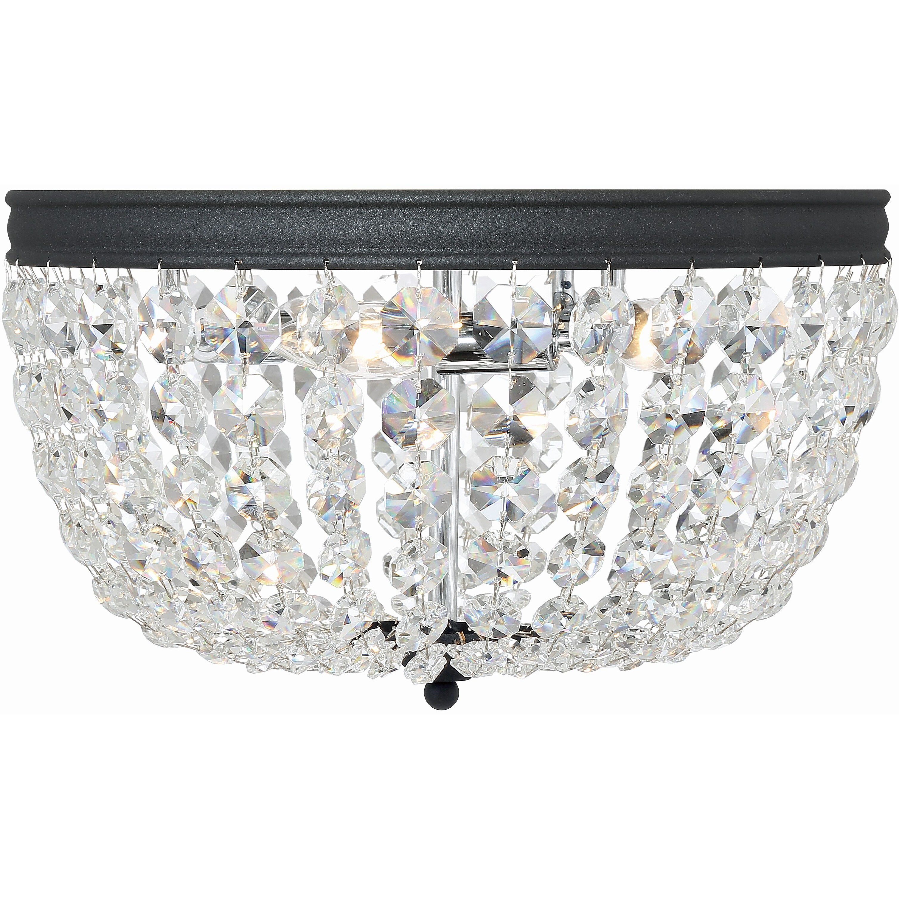 Nola 3 Light 14.25 inch Black Forged Flush Ceiling Light