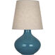 June 30.75 inch 150 watt Peacock Table Lamp Portable Light in Buff Linen