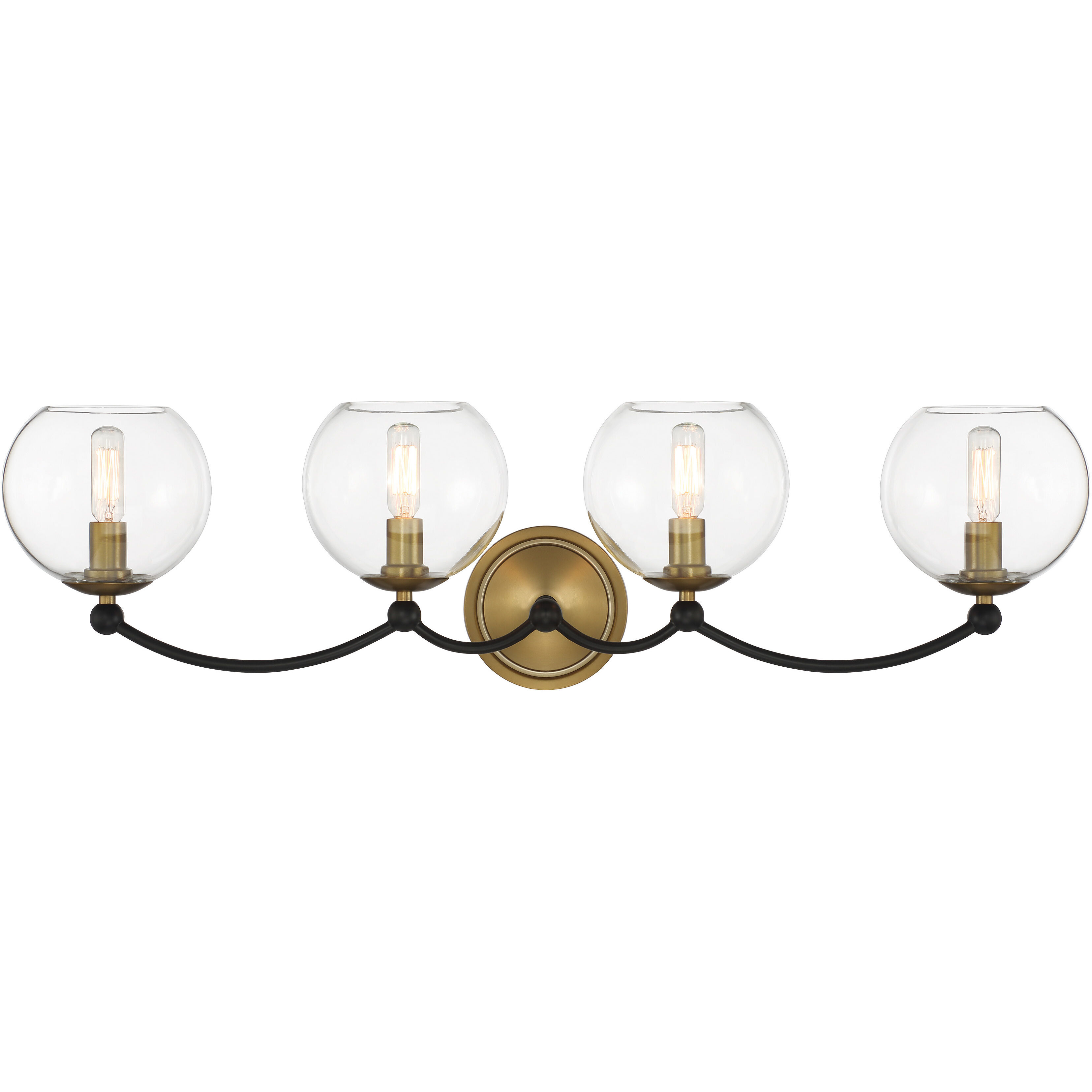 Vantage Kearney Park 4 Light 31.13 inch Coal and Soft Brass Bath Vanity Wall Light