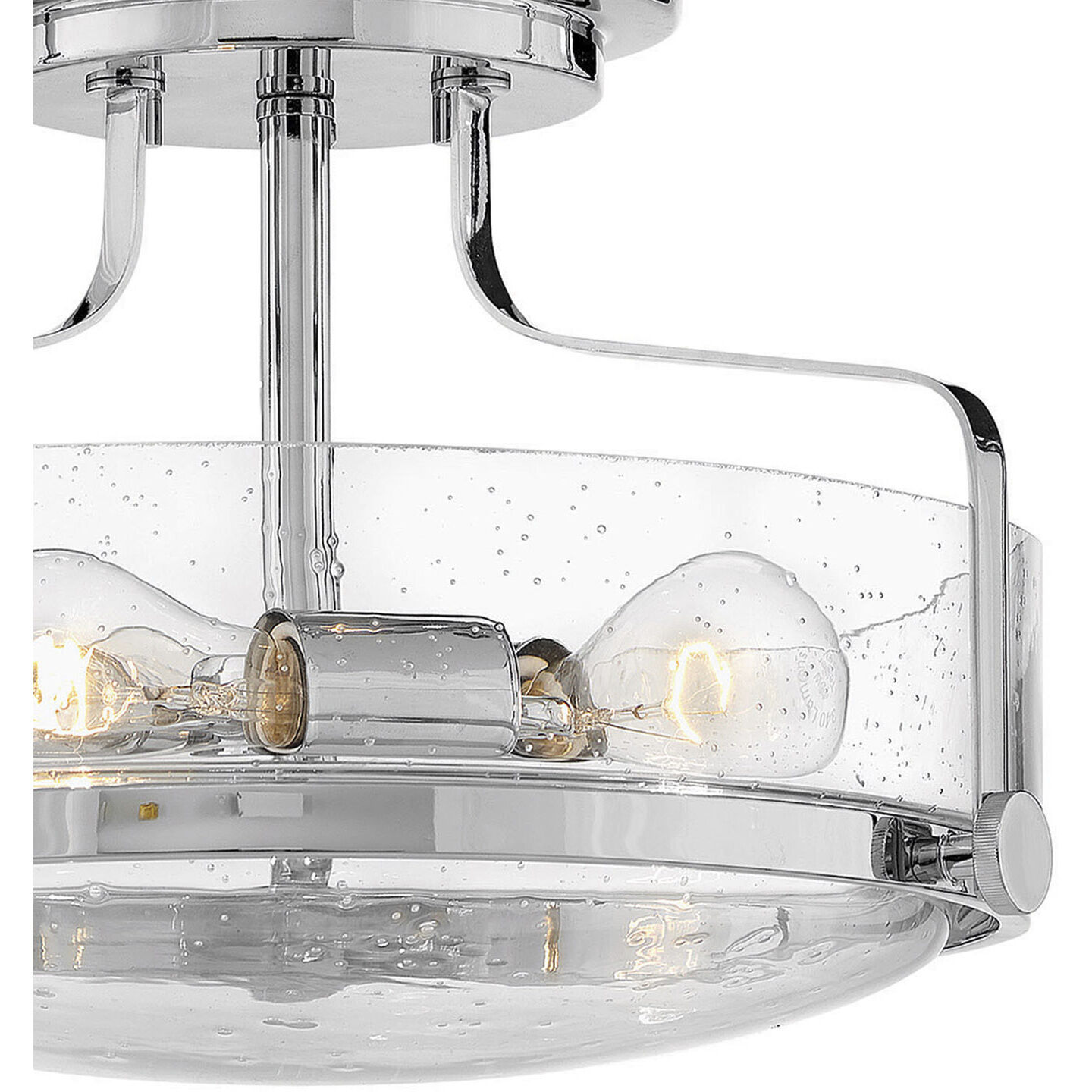 Harper 3 Light 14.5 inch Chrome Indoor Semi-Flush Mount Ceiling Light in Clear Seedy
