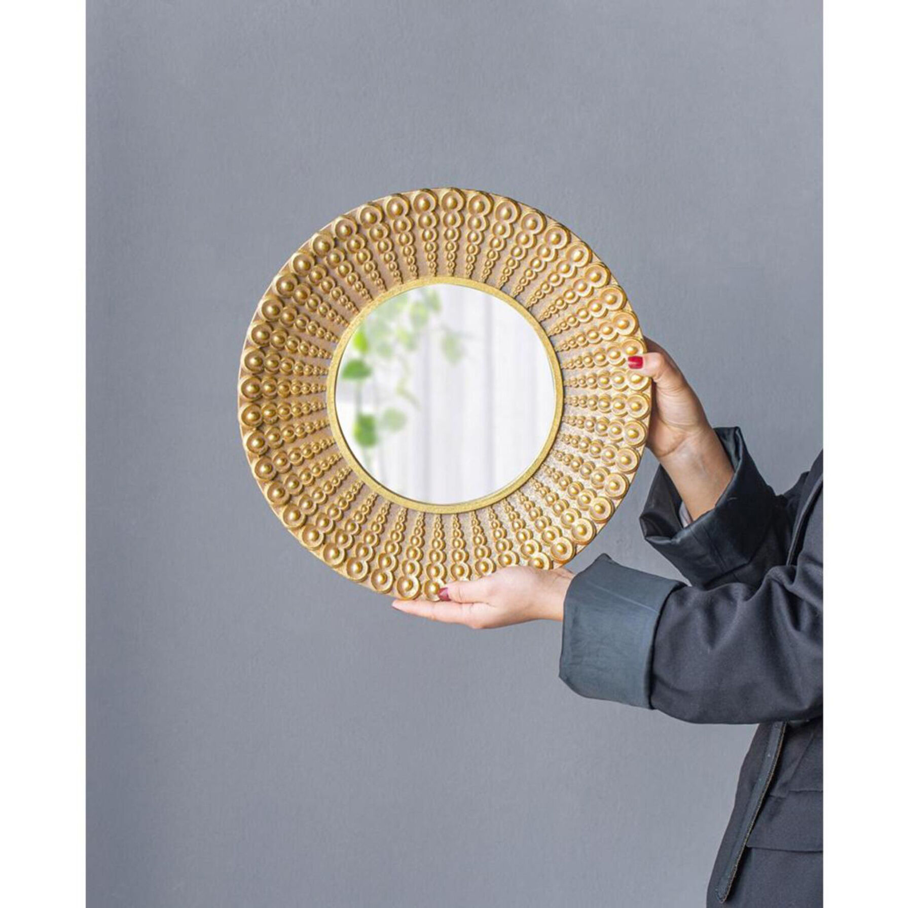 Aubrey 14 X 14 inch Distressed Gold Wall Mirror